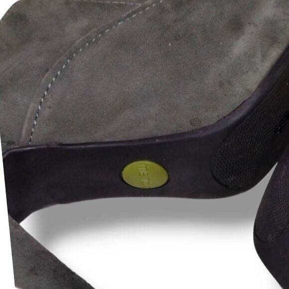 ME TOO Women's Gray Booties‎ Side Leather Laced Tie Stiletto Heels Size 8.5 - Picture 5 of 8